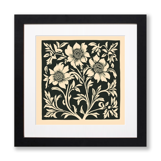 Hellebore Linoprint-Style Art (1719-1)