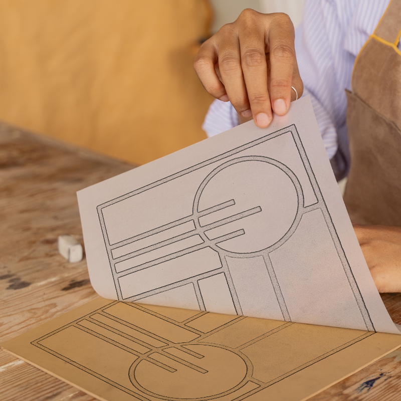 Bauhaus Design Linoprint-Style Art (c442)