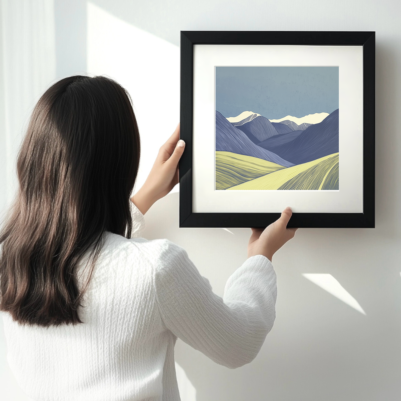 Blencathra skyline silhouette (Sharp Edge) Linoprint-Style Art (2365-1)