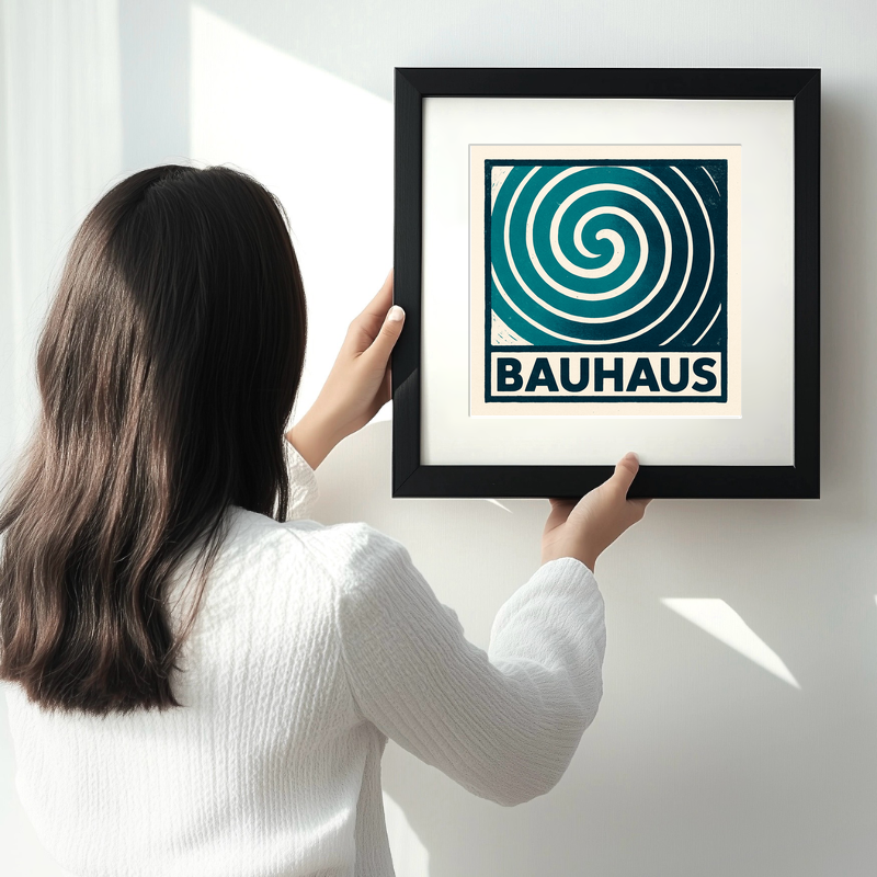 Bauhaus Design Linoprint-Style Art (c443)