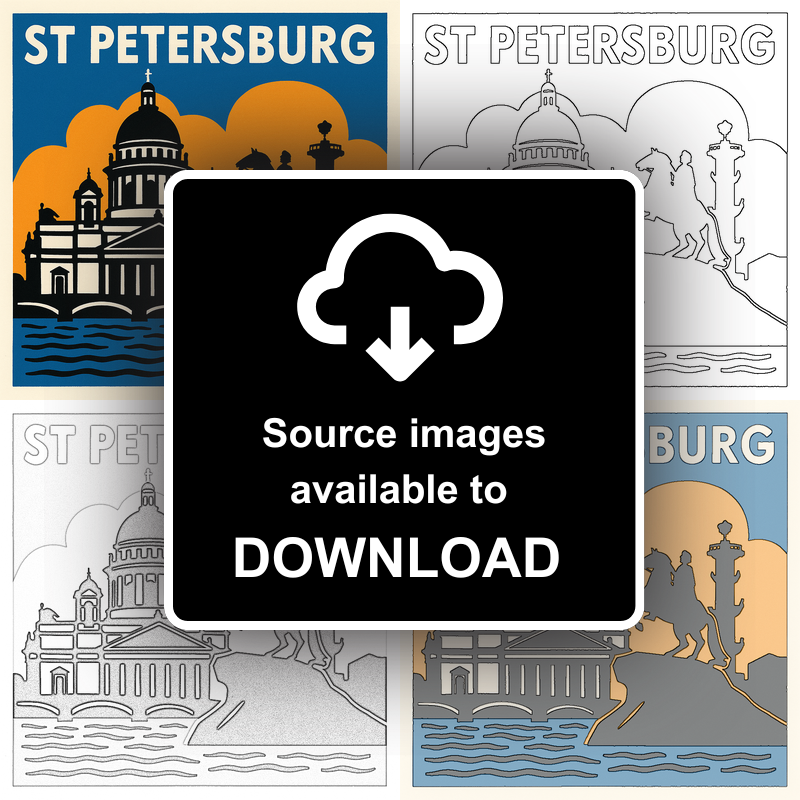 Cities Linoprint-Style Art (c84)