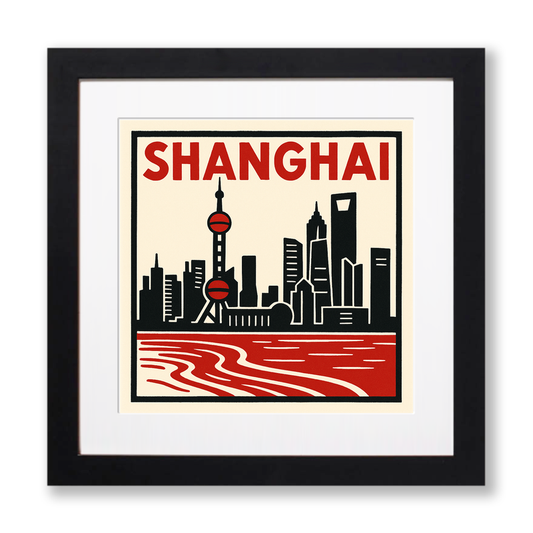 Cities Linoprint-Style Art (c90)