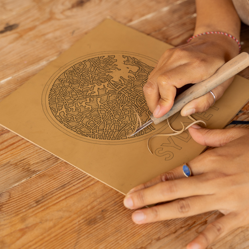 Maps Linoprint-Style Art (c45)