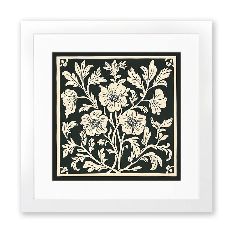 Primrose Linoprint-Style Art (1737-1)