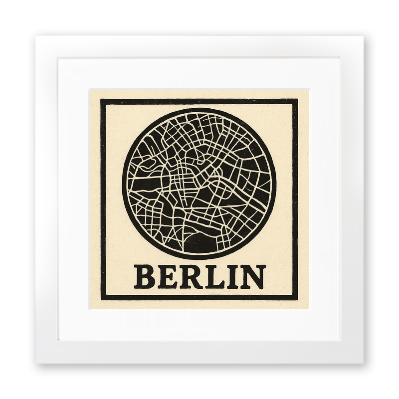 Maps Linoprint-Style Art (c19)