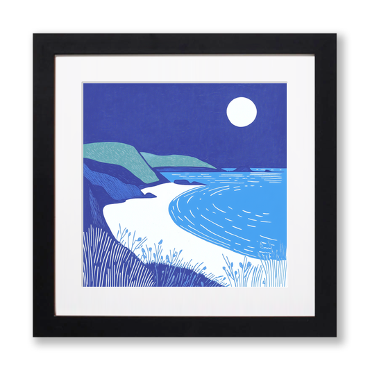 Sandwood Bay, Sutherland Linoprint-Style Art (1106-1)