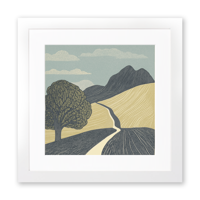 Scree slope pattern Linoprint-Style Art (2538-3)