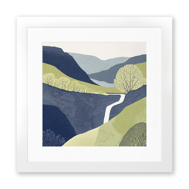 Taylor Gill Force Borrowdale Linoprint-Style Art (2577-1)
