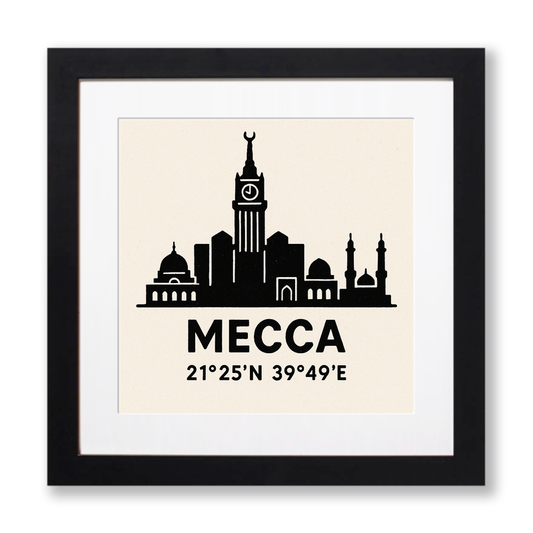 Place Coordinates Linoprint-Style Art (c268)