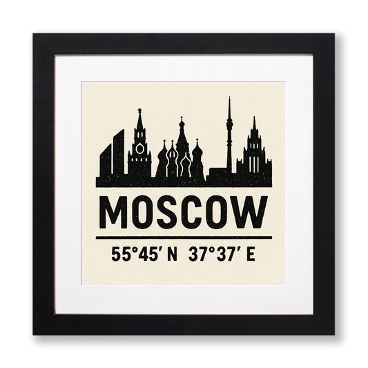 Place Coordinates Linoprint-Style Art (c335)