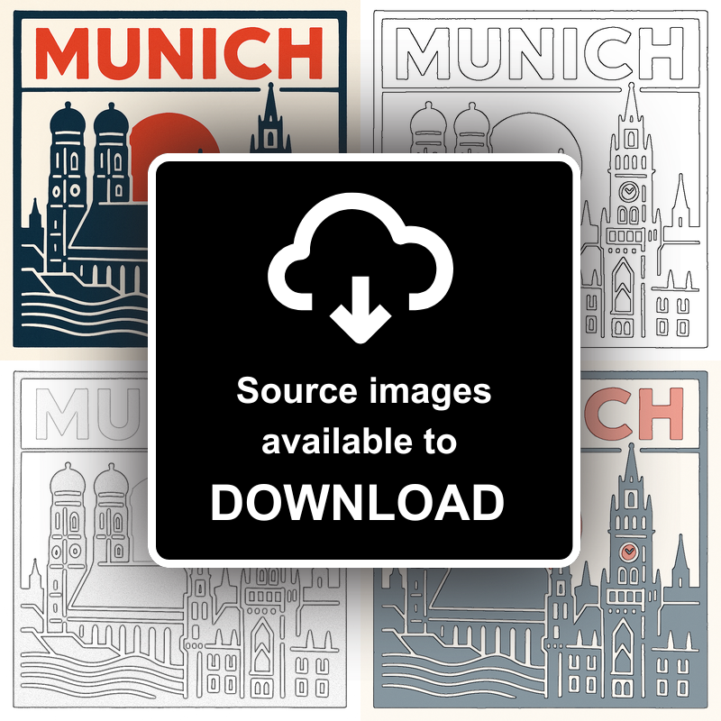 Cities Linoprint-Style Art (c139)