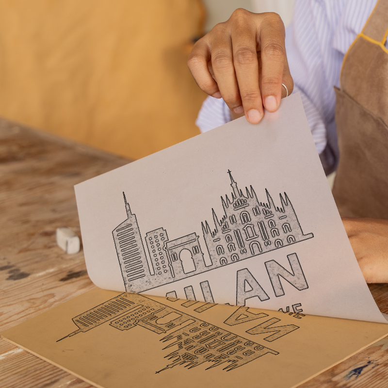 Place Coordinates Linoprint-Style Art (c256)
