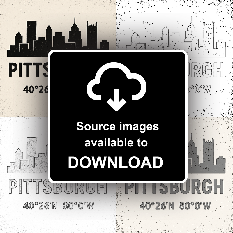 Place Coordinates Linoprint-Style Art (c313)