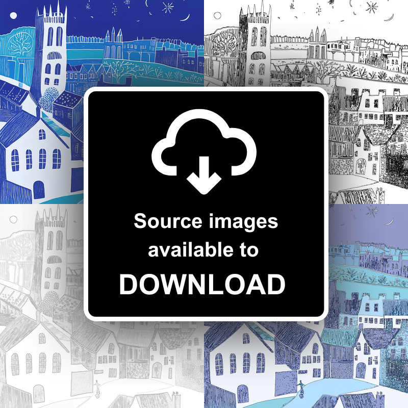 Lincoln Cathedral Linoprint-Style Art (856-1)