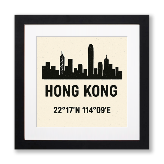 Place Coordinates Linoprint-Style Art (c341)