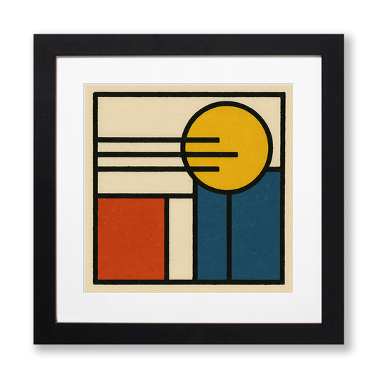 Bauhaus Design Linoprint-Style Art (c442)