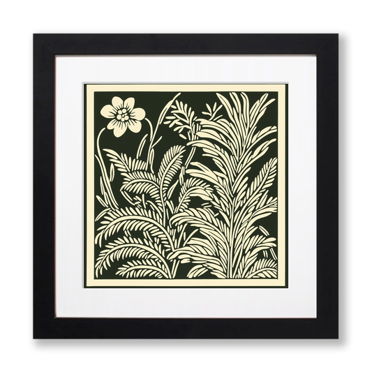 Fern Linoprint-Style Art (1713-1)