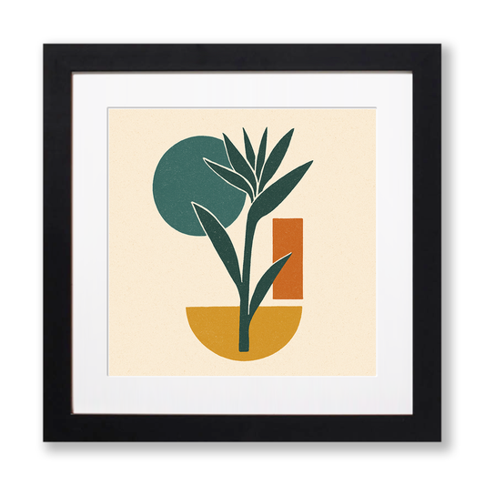 Flowers and Plants Linoprint-Style Art (c524)