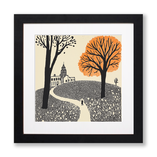 Oxford Radcliffe Camera Linoprint-Style Art (185-3)