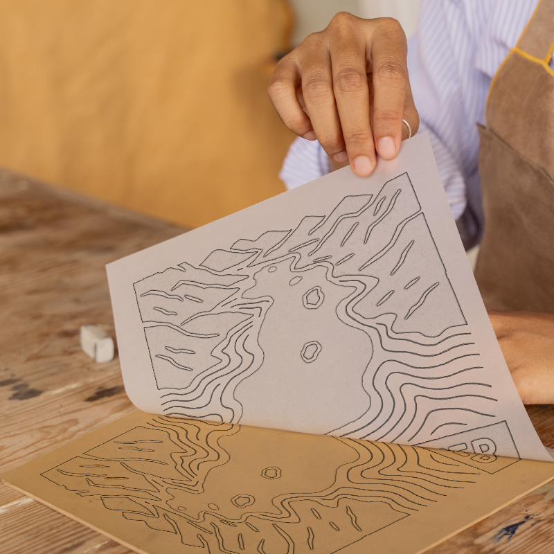 Lakes and Waters Linoprint-Style Art (c396)