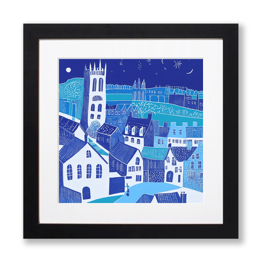 Lincoln Cathedral Linoprint-Style Art (856-1)