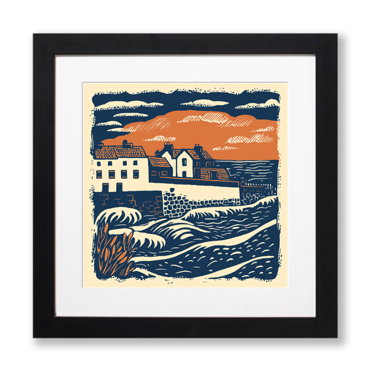 Porthcawl, Bridgend Linoprint-Style Art (146-1)