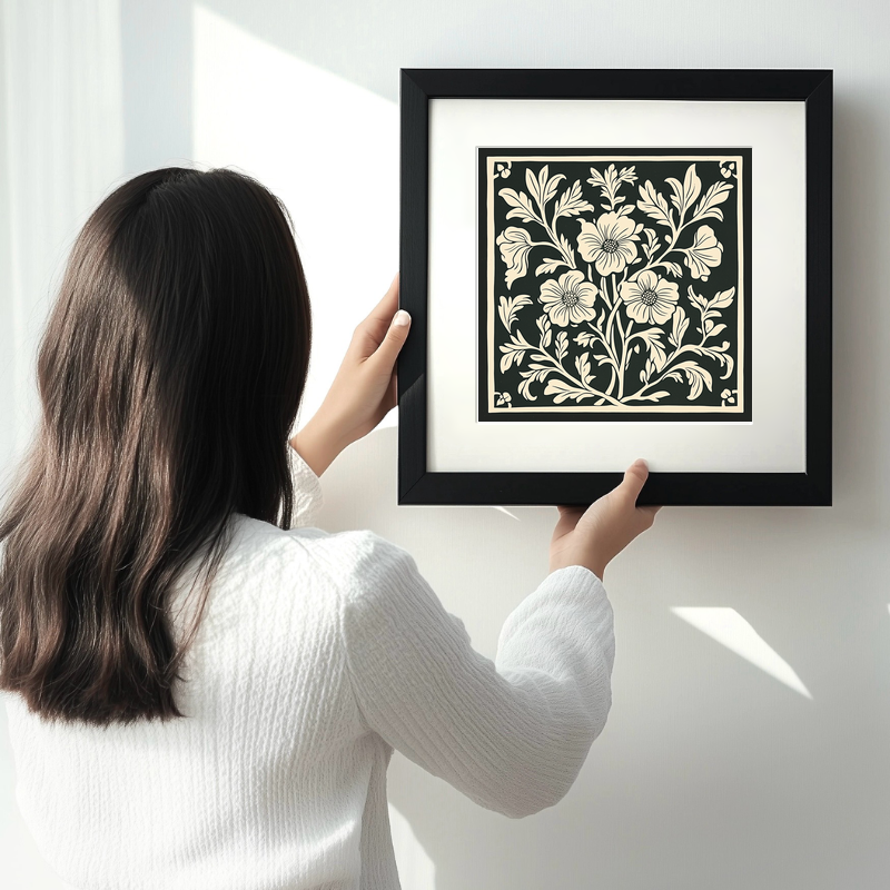 Primrose Linoprint-Style Art (1737-1)