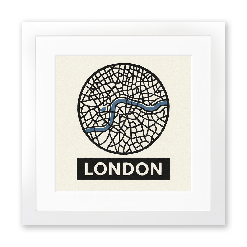 Maps Linoprint-Style Art (c14)