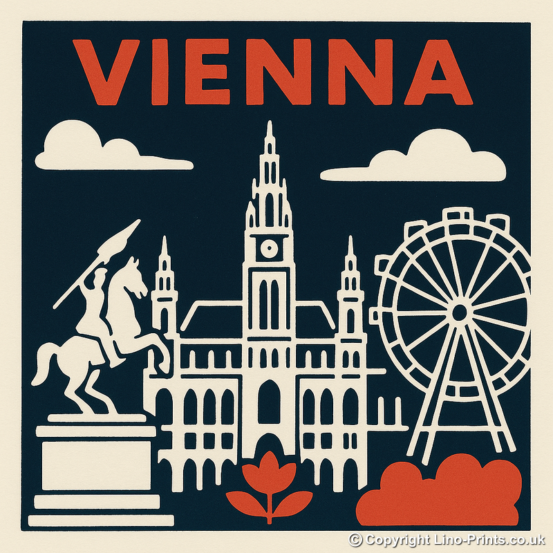 Cities Linoprint-Style Art (c60)