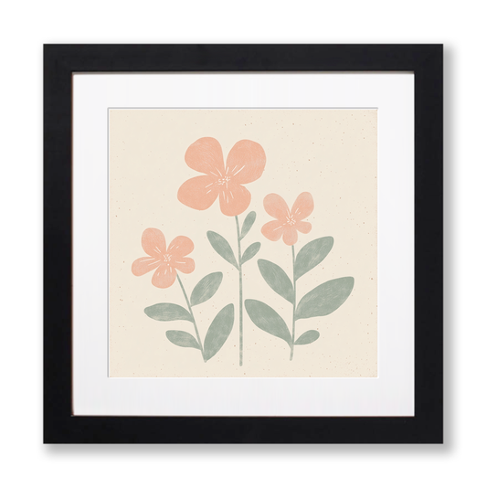 Primrose Linoprint-Style Art (1542-1)