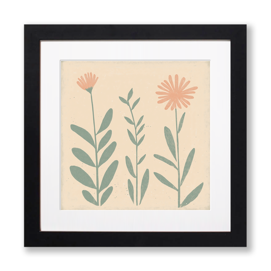 Aster Linoprint-Style Art (1499-1)