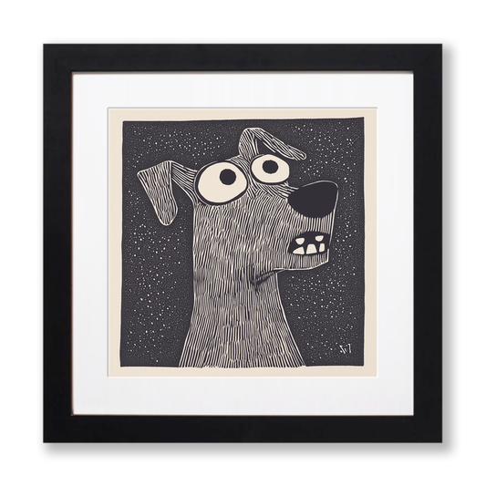 Airedale Terrier Linoprint-Style Art (1395-1)