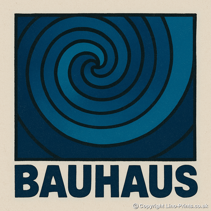 Bauhaus Design Linoprint-Style Art (c432)