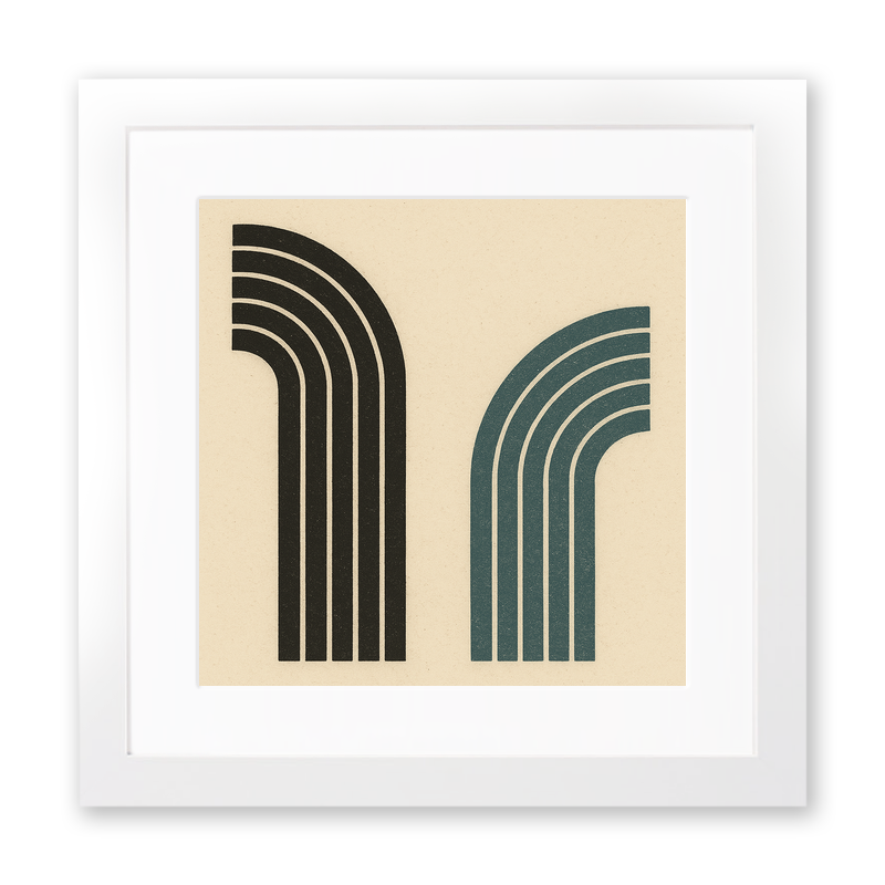 Bauhaus Design Linoprint-Style Art (c438)