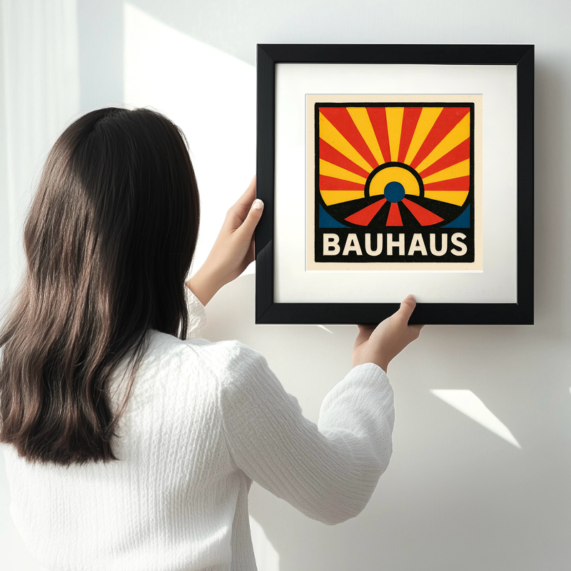 Bauhaus Design Linoprint-Style Art (c489)