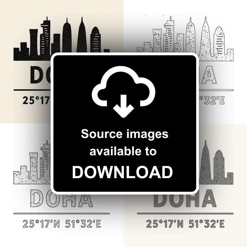 Place Coordinates Linoprint-Style Art (c288)