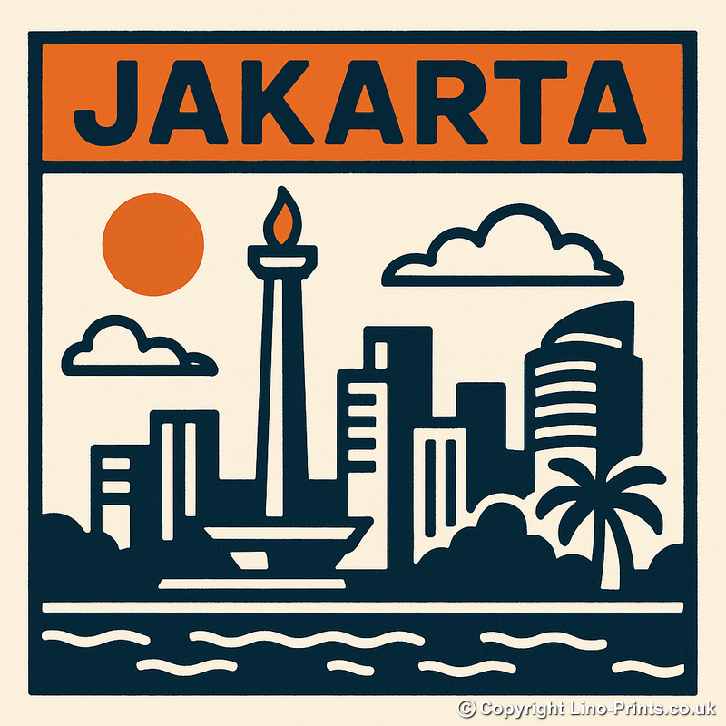 Cities Linoprint-Style Art (c175)