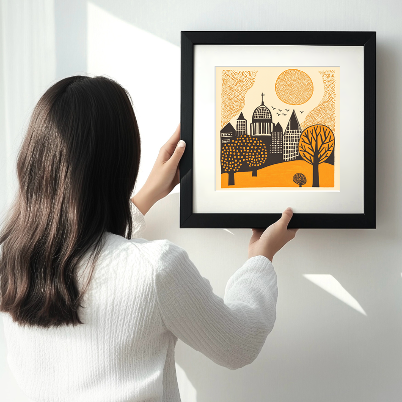 St Paul's Cathedral, London Linoprint-Style Art (195-3)
