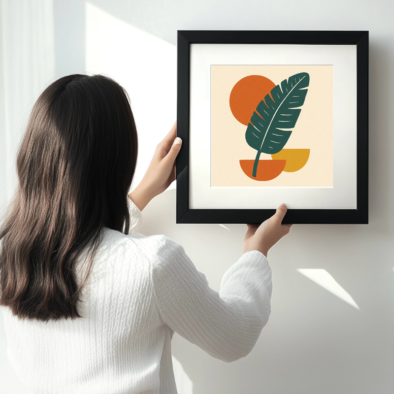 Flowers and Plants Linoprint-Style Art (c510)