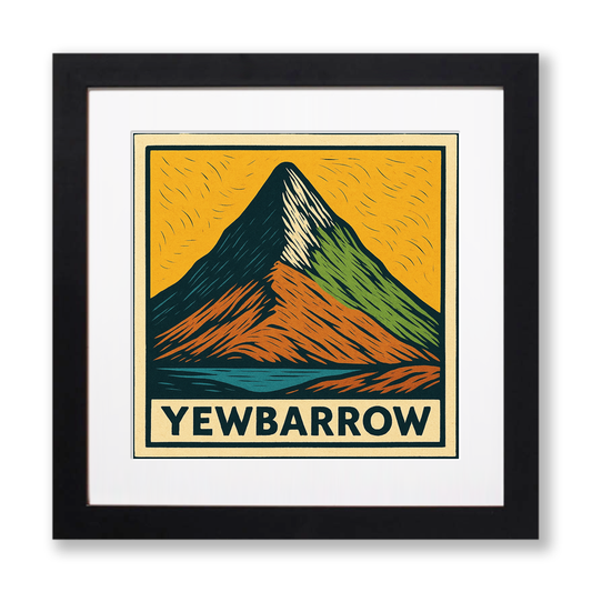 Mountains Linoprint-Style Art (c379)