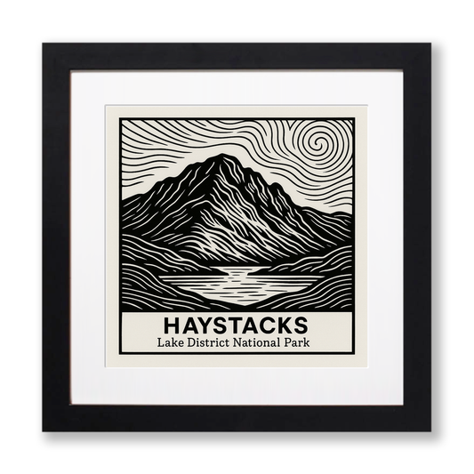 Mountains Linoprint-Style Art (c360)
