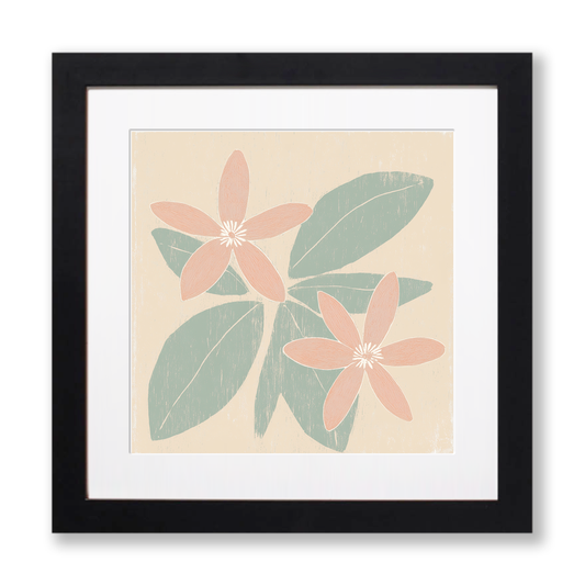 Passionflower Linoprint-Style Art (1536-1)