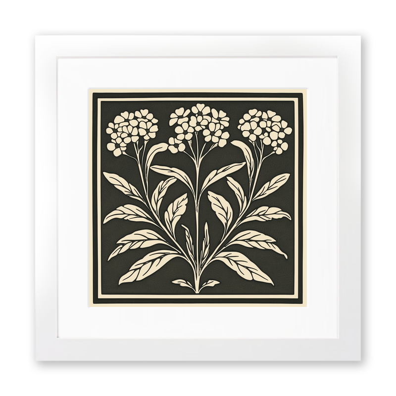 Verbena Linoprint-Style Art (1751-1)