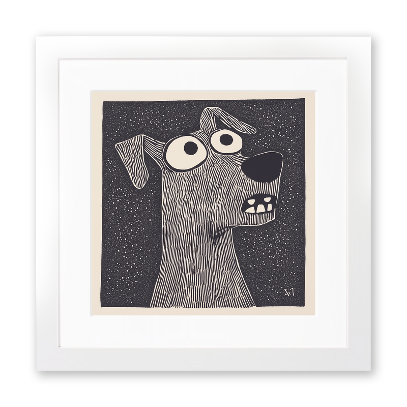 Airedale Terrier Linoprint-Style Art (1395-1)