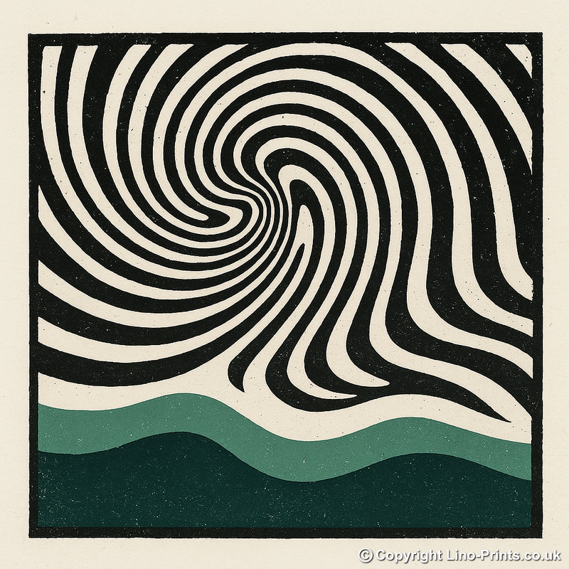Bauhaus Design Linoprint-Style Art (c416)