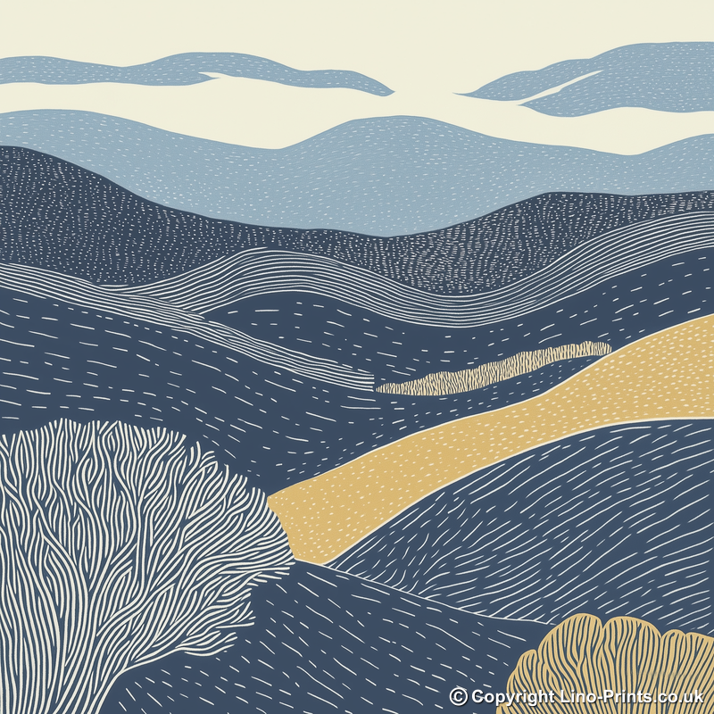 Scree slope pattern Linoprint-Style Art (2538-4)