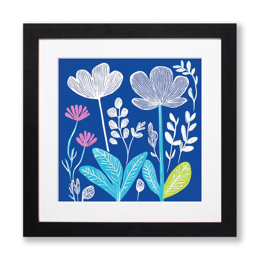 Abstract botanical textures Linoprint-Style Art (826-1)