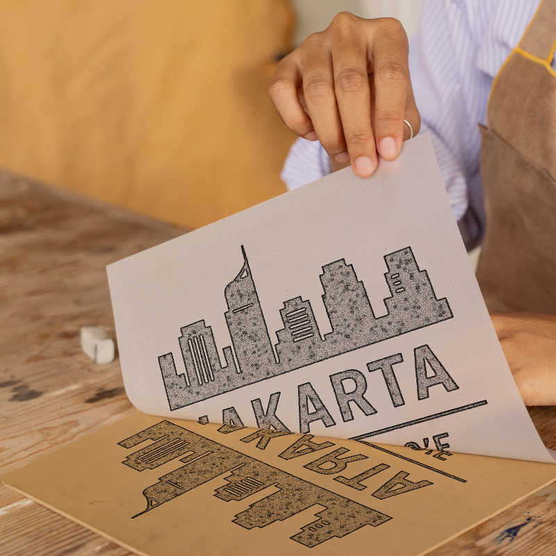 Place Coordinates Linoprint-Style Art (c276)