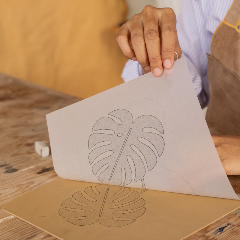 Flowers and Plants Linoprint-Style Art (c502)