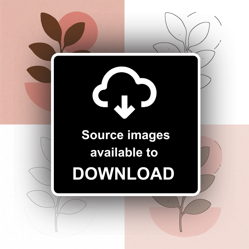 Flowers and Plants Linoprint-Style Art (c494)